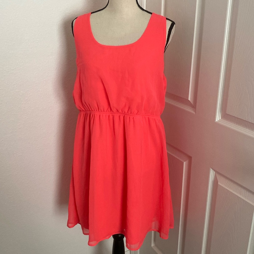 ❤️3x$20 - No Boundaries Coral Color Cage Dress